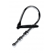 Серебристый уретральный плаг-бусины TOYFA Metal с мягким фиксириющим кольцом - ToyFa - купить с доставкой в Невинномысске