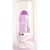 Фиолетовая гелевая насадка с шипами - 13 см. - Toyfa Basic - в Невинномысске купить с доставкой