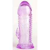 Фиолетовая гелевая насадка с шипами - 13 см. - Toyfa Basic - в Невинномысске купить с доставкой