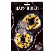Металлические наручники с леопардовой плюшевой отделкой - Сима-Ленд - купить с доставкой в Невинномысске