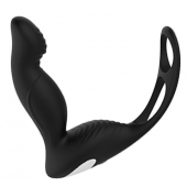 Черный вибромассажер простаты P-PLEASER W ERECTION ENHANCE - Dream Toys - в Невинномысске купить с доставкой