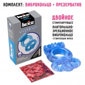Голубое эрекционное виброкольцо Luxe VIBRO  Дьявол в доспехах  + презерватив - Luxe - в Невинномысске купить с доставкой