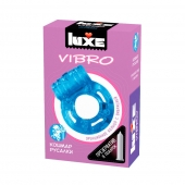 Голубое эрекционное виброкольцо Luxe VIBRO  Кошмар русалки  + презерватив - Luxe - в Невинномысске купить с доставкой
