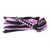 Черно-розовая плеть из замши - 58 см. - БДСМ Арсенал - купить с доставкой в Невинномысске