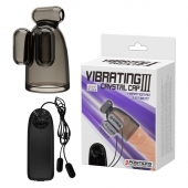 Дымчатая насадка-мастурбатор с вибрацией Vibrating Crystal Cap III - Baile - в Невинномысске купить с доставкой