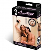 Черные фиксаторы с креплением к двери - Lux Fetish - купить с доставкой в Невинномысске