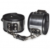 Эффектные серебристо-черные наручники с металлическим блеском - Sitabella - купить с доставкой в Невинномысске