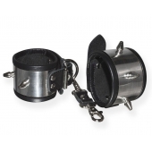 Серебристо-черные наручники с шипами и металлическим блеском - Sitabella - купить с доставкой в Невинномысске