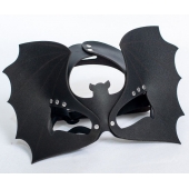 Черная кожаная маска на глаза  Летучая мышь - Sitabella - купить с доставкой в Невинномысске