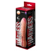 Телесная изогнутая насадка на Harness с коннектором BLACK LINE - 17 см. - LOVETOY (А-Полимер) - купить с доставкой в Невинномысске