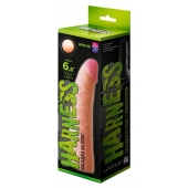 Телесная изогнутая насадка на Harness с коннектором GREEN LINE - 18 см. - LOVETOY (А-Полимер) - купить с доставкой в Невинномысске