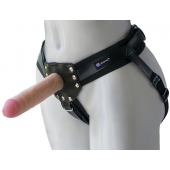 Черный пояс-трусики с двумя насадками  Экзотик-Linda  - 15,5 и 10,5 см. - LOVETOY (А-Полимер) - купить с доставкой в Невинномысске