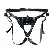 Черный пояс-трусики с насадкой  Soft-Принц  - 17 см. - LOVETOY (А-Полимер) - купить с доставкой в Невинномысске