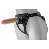 Черный пояс-трусики с насадкой  Soft-Принц  - 17 см. - LOVETOY (А-Полимер) - купить с доставкой в Невинномысске