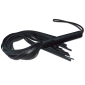 Чёрная кожаная плеть с жесткой ручкой - 63 см. - Sitabella - купить с доставкой в Невинномысске