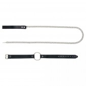 Черный поводок и чокер с кольцом Rada - Rebelts - купить с доставкой в Невинномысске