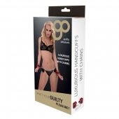 Красно-чёрные наручники на металлической цепочке - Blush Novelties - купить с доставкой в Невинномысске