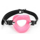 Розовый кляп-губки на черном ремешке - Notabu - купить с доставкой в Невинномысске