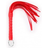 Красная плеть с рукоятью в оплетке - 28 см. - Notabu - купить с доставкой в Невинномысске