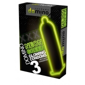 Презервативы DOMINO Neon Green со светящимся в темноте кончиком - 3 шт. - Domino - купить с доставкой в Невинномысске