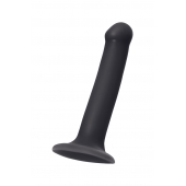 Черный фаллос на присоске Silicone Bendable Dildo M - 18 см. - Strap-on-me - купить с доставкой в Невинномысске