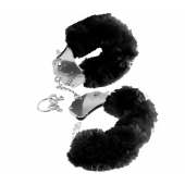 Металлические наручники Furry Love Cuffs с черным мехом - Pipedream - купить с доставкой в Невинномысске