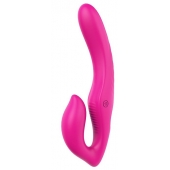 Ярко-розовый безремневой страпон REMOTE DOUBLE DIPPER - 22 см. - Dream Toys - купить с доставкой в Невинномысске