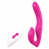 Ярко-розовый безремневой страпон REMOTE DOUBLE DIPPER - 22 см. - Dream Toys - купить с доставкой в Невинномысске