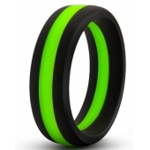 Черно-зеленое эрекционное кольцо Silicone Go Pro Cock Ring - Blush Novelties - в Невинномысске купить с доставкой