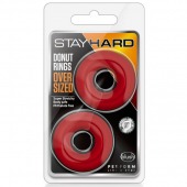 Набор из 2 красных эрекционных колец DONUT RINGS OVERSIZED - Blush Novelties - в Невинномысске купить с доставкой