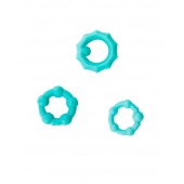 Набор из 3 бирюзовых рельефных эрекционных колец - Sitabella - в Невинномысске купить с доставкой