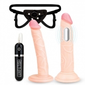 Регулируемые трусики с 2 насадками - 16 и 15 см. - Lux Fetish - купить с доставкой в Невинномысске