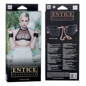 Черные мягкие наручники Entice French Cuffs с цепью - California Exotic Novelties - купить с доставкой в Невинномысске