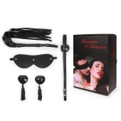 Эротический набор в черном цвете: маска, кляп, пэстисы, плётка - Notabu - купить с доставкой в Невинномысске