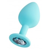 Мятная анальная втулка Brilliant с прозрачным кристаллом - 8 см. - ToyFa - купить с доставкой в Невинномысске