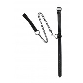 Черный ошейник Sin с поводком - Lola Games - купить с доставкой в Невинномысске