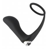 Черное эрекционное кольцо с анальной вибропробкой Vibrating Ring   Plug - Orion - в Невинномысске купить с доставкой