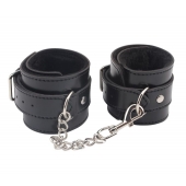 Черные оковы на ноги Obey Me Leather Ankle Cuffs - Chisa - купить с доставкой в Невинномысске