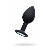 Черная анальная втулка с прозрачным стразом - 7,2 см. - POPO Pleasure - купить с доставкой в Невинномысске