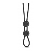 Черное двойное эрекционное лассо Silicone Double Loop Cock Ring - Blush Novelties - в Невинномысске купить с доставкой