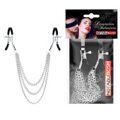 Оригинальные зажимы на соски с тройной цепочкой - Notabu - купить с доставкой в Невинномысске