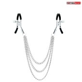 Оригинальные зажимы на соски с тройной цепочкой - Notabu - купить с доставкой в Невинномысске