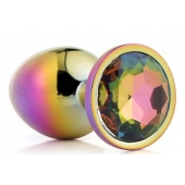 Голографическая анальная втулка с радужным кристаллом - 7,1 см. - Dream Toys - купить с доставкой в Невинномысске