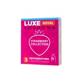 Презервативы с ароматом клубники LUXE Royal Strawberry Collection - 3 шт. - Luxe - купить с доставкой в Невинномысске