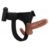 Страпон с вагинальной пробкой и вибрацией Ultra Passionate Harness - 16 см. - Baile - купить с доставкой в Невинномысске