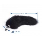 Хромированная анальная пробка с пушистым хвостиком - Sitabella - купить с доставкой в Невинномысске