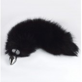 Хромированная анальная пробка с пушистым хвостиком - Sitabella - купить с доставкой в Невинномысске