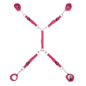 Ярко-розовый набор фиксаций на кровати Classic Bed Spreader - Lux Fetish - купить с доставкой в Невинномысске