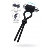 Черное эрекционное лассо Ect с виброэлементом - A-toys - в Невинномысске купить с доставкой