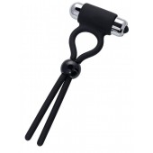 Черное эрекционное лассо Ect с виброэлементом - A-toys - в Невинномысске купить с доставкой